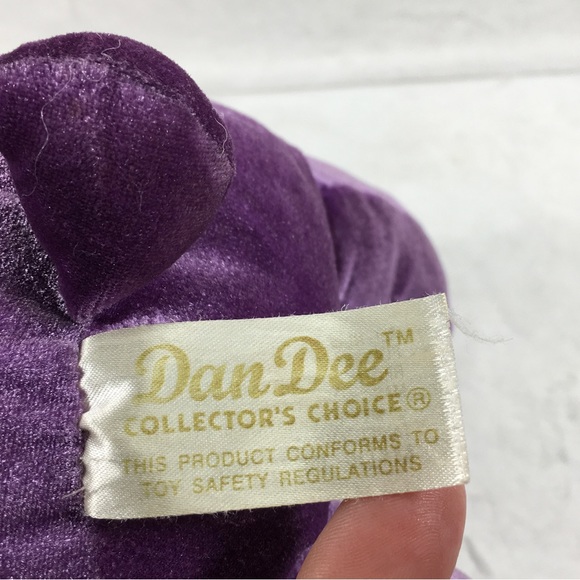 Dan Dee Collector’s Choice Teddy Bear Plush 12 inch Purple Velour Stuffed Bear - Picture 6 of 8